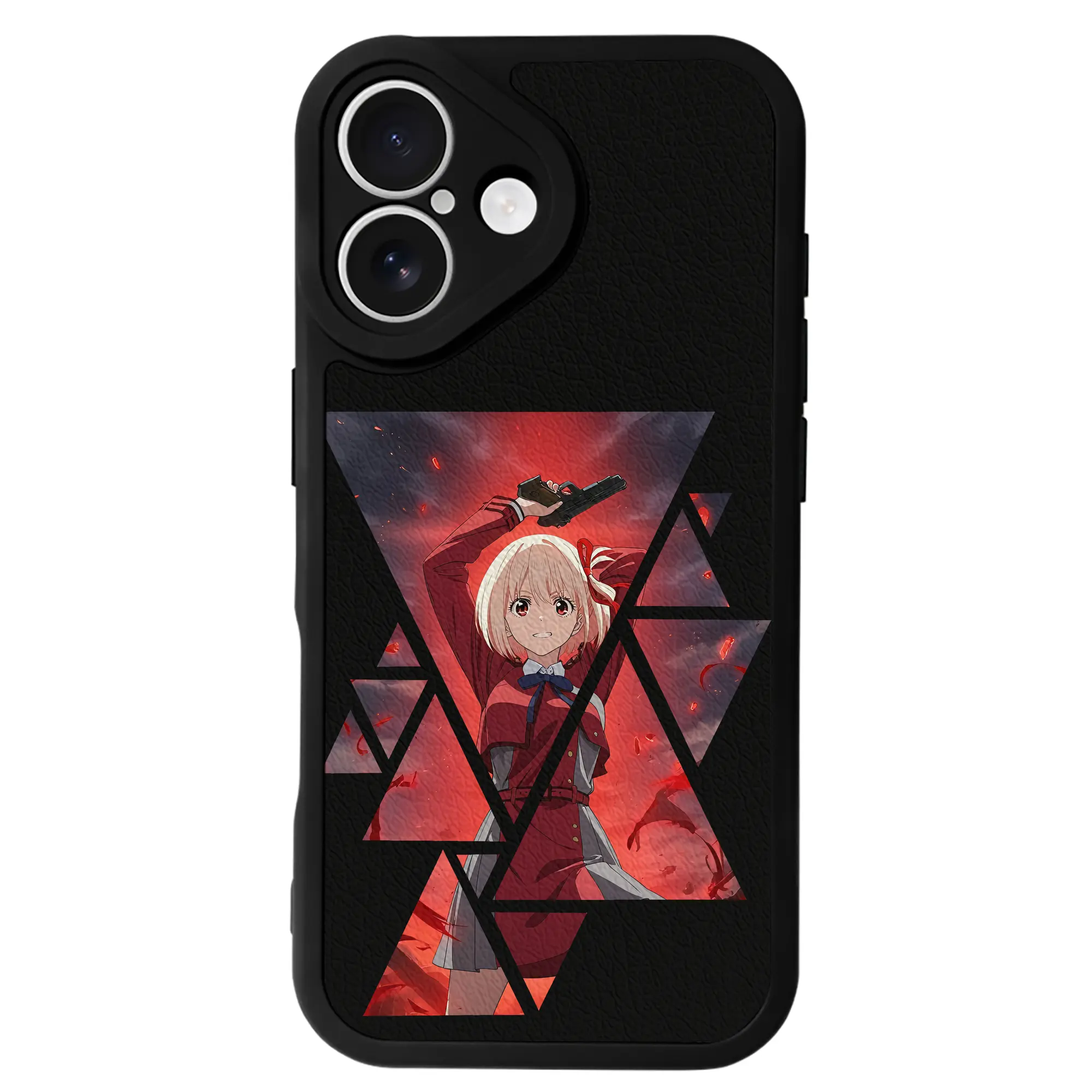 リコリス・リコイル グッズ,錦木千束 - IPhone 16シリーズ対応 ・ シリコンスマホケース ・ レザー調 ・ 高精度フィット ・ 耐衝撃 ・ ワイヤレス充電対応 ・ 精密カット